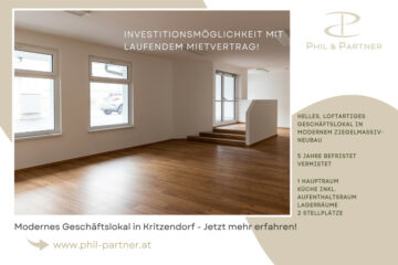 Investitionsmöglichkeit mit laufendem Mietvertrag! – 5 % Rendite – Geschäftslokal in Kritzendorf, 3420 Kritzendorf, Bürofläche